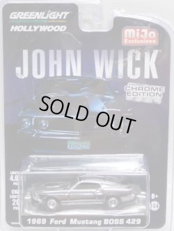 画像1: 2019 GREENLIGHT "HOLLYWOOD" MIJO EXCLUSIVE CHROME EDITION 【"JOHN WICK" 1969 FORD MUSTANG BOSS 429】BLACK CHROME/RR