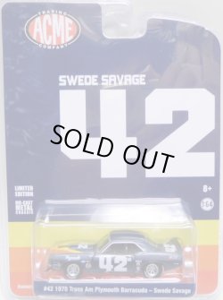 画像1: 2019 GREENLIGHT "ACME EXCLUSIVE" 【#42 1970 TRANS AM PLYMOUTH BARRACUDA - SWEDE SAVAGE】DK.BLUE/RR