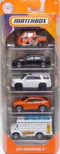 2020 MATCHBOX 5PACK 【CITY ADVENTURE II】Meter Made/'17 Honda Civic Hatchback/'15 Cadillac Escalade/'15 Mercedes-Benz GLE Coupe/Chow Mobile (予約不可）