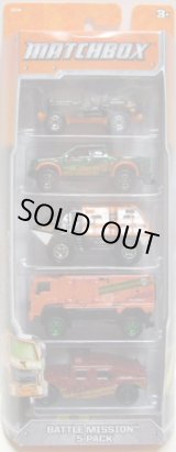 画像: 2012 MATCHBOX 5PACK - BATTLE MISSION (Jeep Willys / Ford F150 SVT Raptor / Armored Response Vehicle / Desert Thunder V16 / Humvee w/gun)