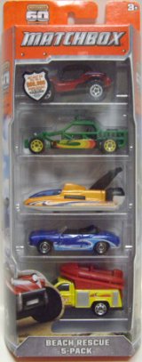 画像: 2013 MATCHBOX 5PACK  【BEACH RESCUE】 Baja Bandit/Sand Speeder(EX)/Hydroplane/Karmann Ghia Convertible(EX)/Ford F-Series with Raft(EX)