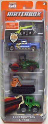 画像: 2013 MATCHBOX 5PACK  【CONSTRUCTION】 Skidster/1999 Chevy Silverado Pickup/2010 Road Roller/Trail Tipper/Tractor Shovel