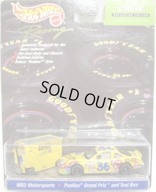 画像1: 2000 HOT WHEELS RACING PIT CREW 【#36 TEAM M&M'S MB2 MOTORSPORTS/PONTIAC GRAND PRIX and TOOL BOX】　YELLOW/RR