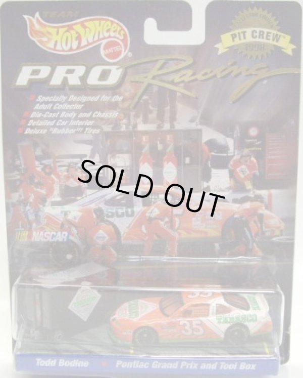 画像1: 1998 HOT WHEELS PRO RACING PIT CREW 【#35 TEAM TABASCO TODD BODINE/PONTIAC GRAND PRIX and TOOL BOX】　ORANGE/RR