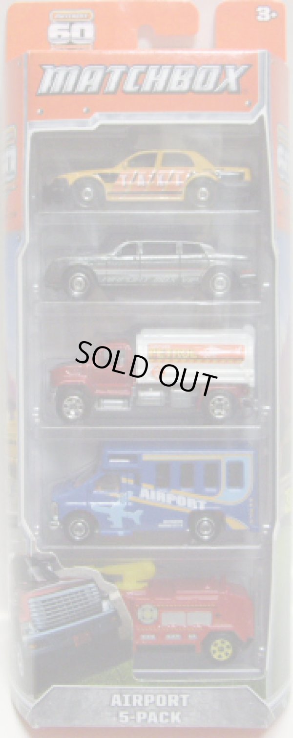 画像1: 2013 MATCHBOX 5PACK  【AIRPORT】 Chevy Transport Bus/Ford Crown Victoria Taxi 2006/Limousine/MBX Tanker/Airport Fire Tanker 