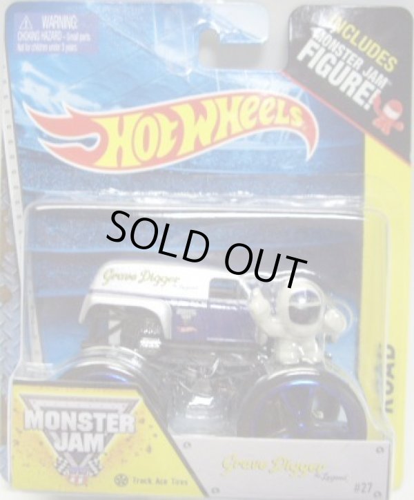 画像1: 2014 MONSTER JAM included MONSTER JAM FIGURE! 【GRAVE DIGGER THE LEGEND】 SILVER-BLUE (TRACK ACE TIRES)