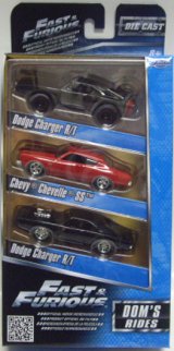 画像: JADA 1/55 FAST & FURIOUS 【DOM'S RIDES 3 PACK】　DODGE CHARGER R/T OFF-ROAD/CHEVY CHEVELLE SS/DODGE CHARGER R/T