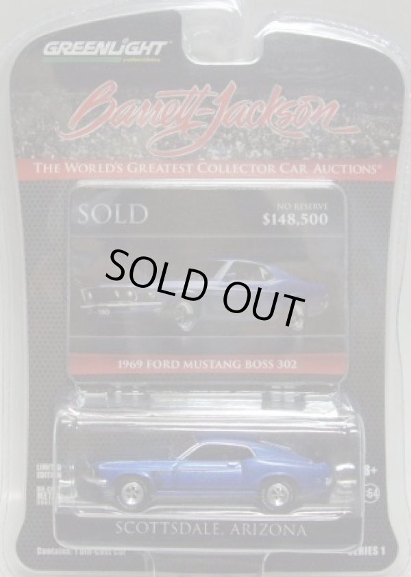 画像1: 2016 GREENLIGHT BARRETT JACKSON S1【1969 FORD MUSTANG BOSS 302】 BLUE/RR 