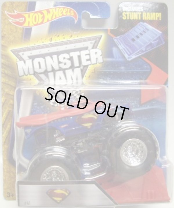 画像1: 2016 MONSTER JAM includes STUNT RAMP! 【SUPERMAN】 BLUE-RED（マントパーツ脱着可能）