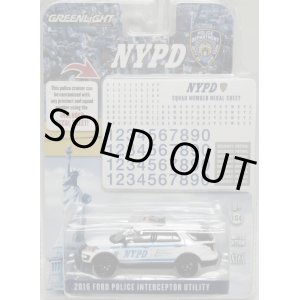 画像: 2017 GREENLIGHT HOBBY EXCLUSIVE 【"NYPD" 2016 FORD POLICE INTERCEPTOR UTILITY (included DECAL SHEET!)】 WHITE/RR