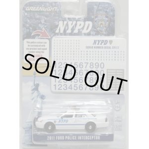 画像: 2017 GREENLIGHT HOBBY EXCLUSIVE 【"NYPD" 2011 FORD POLICE INTERCEPTOR (included DECAL SHEET!)】 WHITE/RR