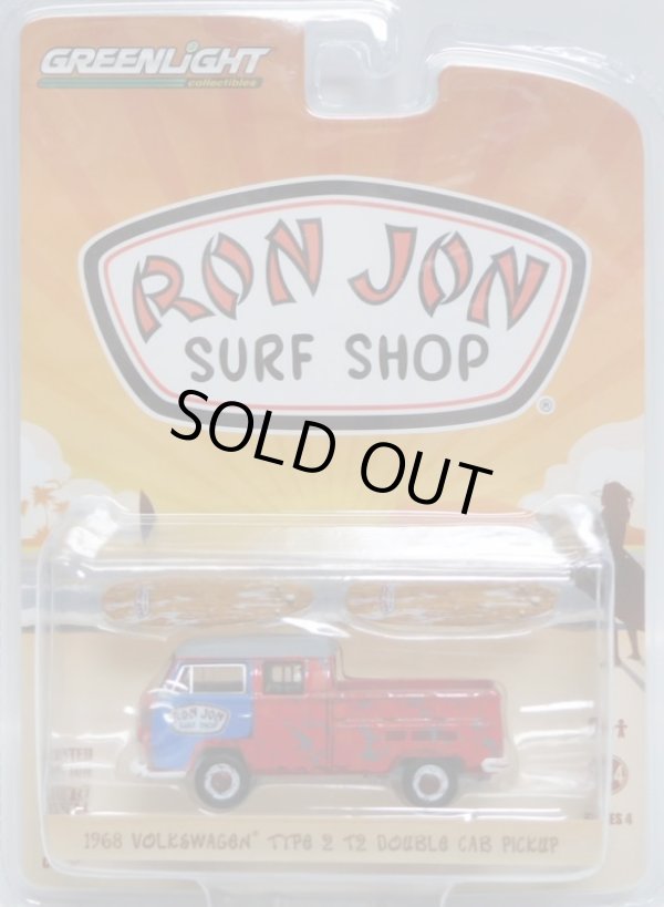 画像1: 2017 GREENLIGHT "RON JON SURF SHOP" STORE EXCLUSIVE 【1968 VOLKSWAGEN TYPE 2 T2 DOUBLE CAB PICKUP】 RED/RR