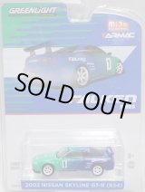 画像: 2018 GREENLIGHT MIJO EXCLUSIVE 【"TARMAC WORKS" FALKEN TIRES - 2002 NISSAN SKYLINE GT-R (R34)】BLUE-GREEN/RR