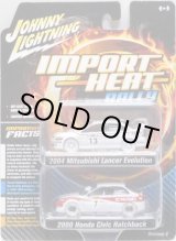 画像: 2018 JOHNNY LIGHTNING - 2PACK 【"IMPORT HEAT" 2004 MITSUBISHI LANCER EVOLUTION/2000 HONDA CIVIC HATCHBACK】 WHITE/RR (WHITE LIGHTNING)