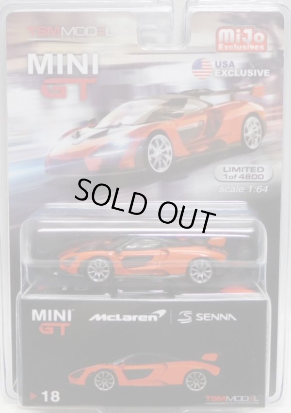 画像1: 2019 TSM MODELS - MINI GT "MIJO EXCLUSIVE" 【McLAREN SENNA】 ORANGE/RR (USA EXCLUSIVE)