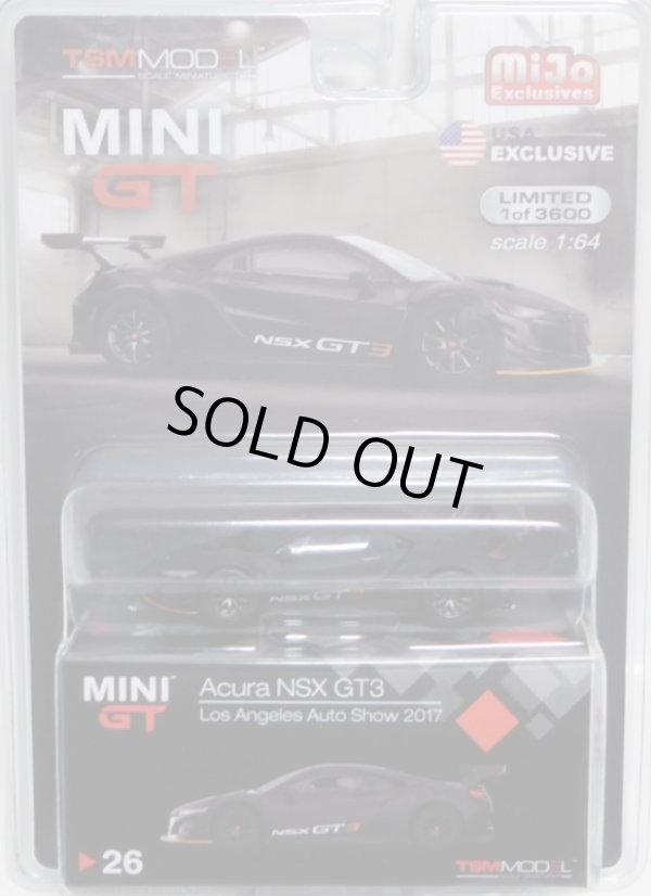 画像1: 2019 TSM MODELS - MINI GT 【"MIJO EXCLUSIVE" HONDA NSX GT3 - LOS ANGELS AUTO SHOW 2017】 FLAT BLACK/RR （予約不可）