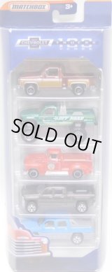 画像: 2018 MATCHBOX 5PACK 【CHEVROLET TRUCKS 100 YEARS】'75 Chevy Stepside/4x4 Chevy K-1500/'47 Chevy AD 3100/'14 Chevy Silverado/'02 Chevrolet Avalanche(予約不可）