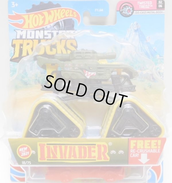 画像1: 2021 HW MONSTER TRUCKS! 【INVADER】 OLIVE (includes RE-CRUSHABLE CAR)(予約不可）