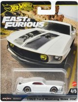 画像: 2024 HW FAST & FURIOUS (ワイルド・スピード) 【1969 フォード マスタング ボス 302】WHITE/RR(2024年5月下旬入荷予定）