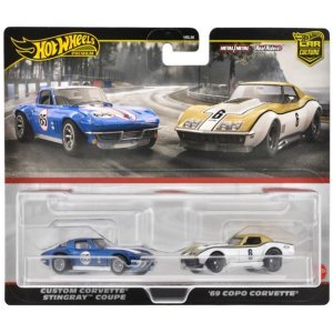 画像: 2024 HW CAR CULTURE "PREMIUM 2PACK" 【 '69 COPO コルベット/ カスタム コルベット "スティングレー" クーペ】GOLD/BLUE/RR