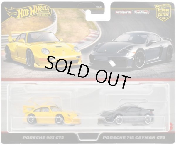 画像1: 【仮予約】PRE-ORDER - 2024 HW CAR CULTURE "PREMIUM 2PACK" 【ポルシェ 993 GT2/ ポルシェ 718 ケイマン GT4】YELLOW/BLACK/RR (2024年12月下旬入荷予定)(ショートした場合は先着順となります）