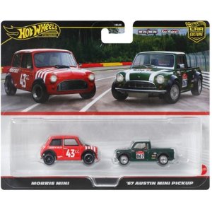 画像: 2025 HW CAR CULTURE "PREMIUM 2PACK" 【モーリス ミニ/'67 オースチン ミニ ピックアップ】RED/DK.GREEN/RR