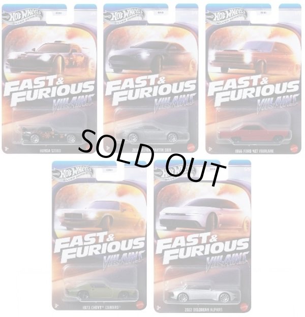 画像1: 【仮予約】PRE-ORDER - 2025 HW FAST & FURIOUS 【ワイルド・スピード テーマ Jアソート - ヴィランズ 5種セット】ホンダ S2000/2005 アストンマーティン DB9/1966 フォード 427 フェアレーン/1973 シェビー カマロ/2022 デロリアン アルファ5(2025年3月中旬入荷予定）(ショートした場合は先着順となります）