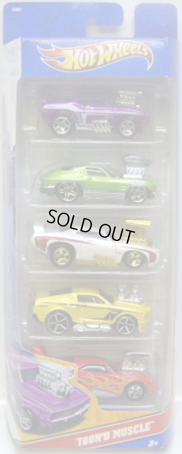 画像1: 2011 5PACK 【TOON'D MUSCLE】　'69 Camaro Z28 / '63 Corvette / '69 Pontiac GTO Judge / '68 Mustang / Dodge Charger Daytona