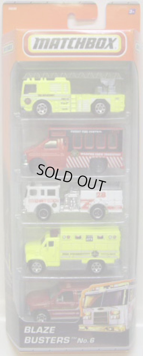 画像1: 2010 MATCHBOX 5PACK - BLAZE BUSTERS No.6 【Fire Engine/Chevy Transport Bus/Pierce Dash Fire Engine/???/Ford 1997 Chevrolet Tahoe】