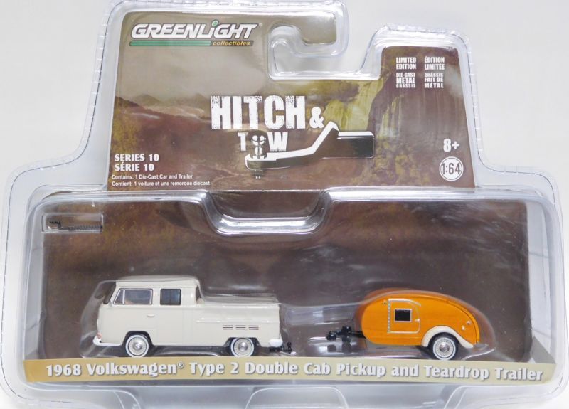 画像: GREENLIGHT - HITCH & TOW S10 【1968 VOLKSWAGEN TYPE 2 DOUBLE CAB PICKUP AND TEARDROP TRAILER】を更新致しました。