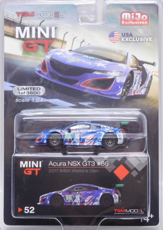 画像: MINI GT 【"MIJO EXCLUSIVE" ACURA NSX GT3 #86 "2017 IMSA WATKINS GLEN UNCLE SAM" (左ハンドル仕様）】を更新致しました。