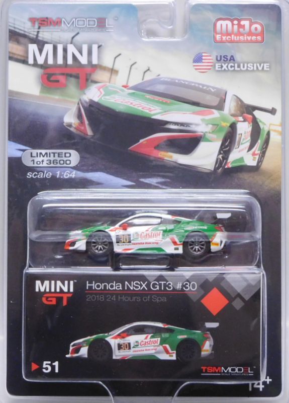 画像: MINI GT 【"MIJO EXCLUSIVE" HONDA NSX GT3 #30 "2018 24 HOURS OF SPA CASTROL" (左ハンドル仕様）】を更新致しました。