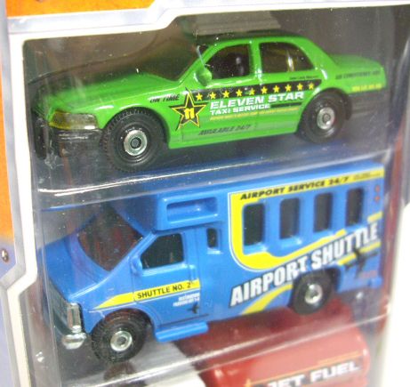 画像: 2012 MATCHBOX 5PACK - AIRPORT GROUND CREW (Ford Crown Victoria Taxi / Chevy Transport Bus / Guzzler / Express Delivery / Airport Fire Tanker)