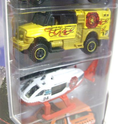 画像: 2012 MATCHBOX 5PACK - BRUSH FIRE RESCUE (Yamaha Rhino / Ford F-550 Super Duty Fire Truck / International WorkStar BrushFire Truck / Rescue Helicopter / Chevy Blazer 4x4)