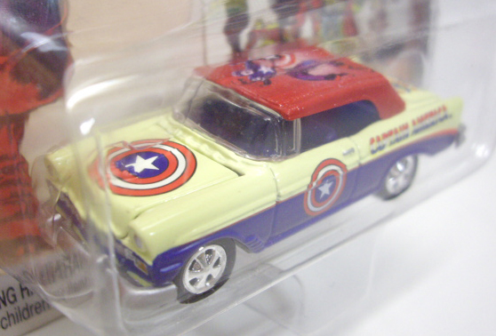 画像: 2003 JOHNNY LIGHTNING X-MEN 【CAPTAIN AMERICA - '56 CHEVY】 RED-CREAM-BLUE