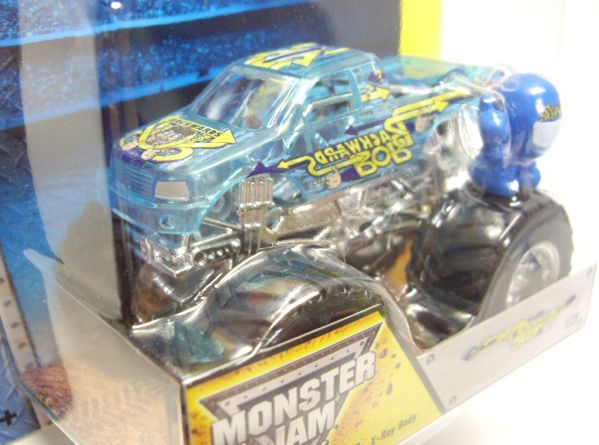 画像: 2014 MONSTER JAM included MONSTER JAM FIGURE! 【BACKWARDS BOB】 CLEAR BLUE (X-RAY BODY)