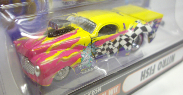 画像: 2003 MUSCLE MACHINES - NITRO COUPE 【"NITRO FISH" '41 CHEVY COUPE】 YELLOW/RR (車名逆さま）