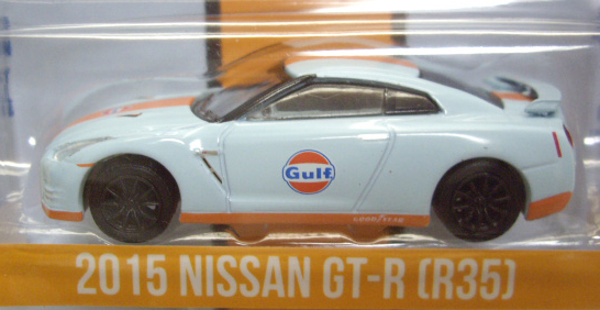 画像: 2016 GREENLIGHT MJ TOYS EXCLUSIVE 【2015 NISSAN GT-R(R35) GULF RACING CUSTOM (GULF)】 LT.BLUE-ORANGE/RR (限定4800台）