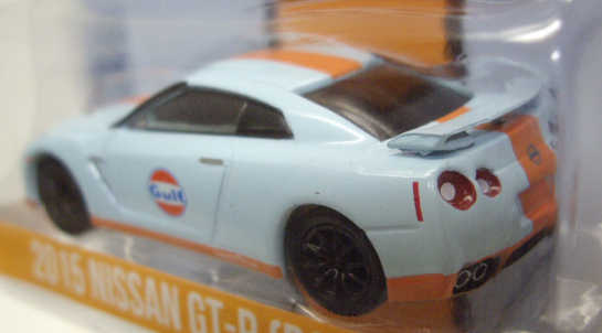 画像: 2016 GREENLIGHT MJ TOYS EXCLUSIVE 【2015 NISSAN GT-R(R35) GULF RACING CUSTOM (GULF)】 LT.BLUE-ORANGE/RR (限定4800台）