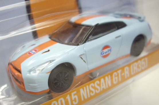 画像: 2016 GREENLIGHT MJ TOYS EXCLUSIVE 【2015 NISSAN GT-R(R35) GULF RACING CUSTOM (GULF)】 LT.BLUE-ORANGE/RR (限定4800台）