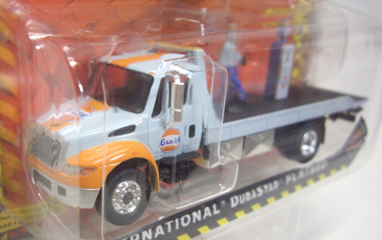 画像: 2016 GREENLIGHT HEAVY DUTY TRUCKS S6 【INTERNATIONAL DURASTAR FLATBED】 LT.BLUE/RR (GULF)