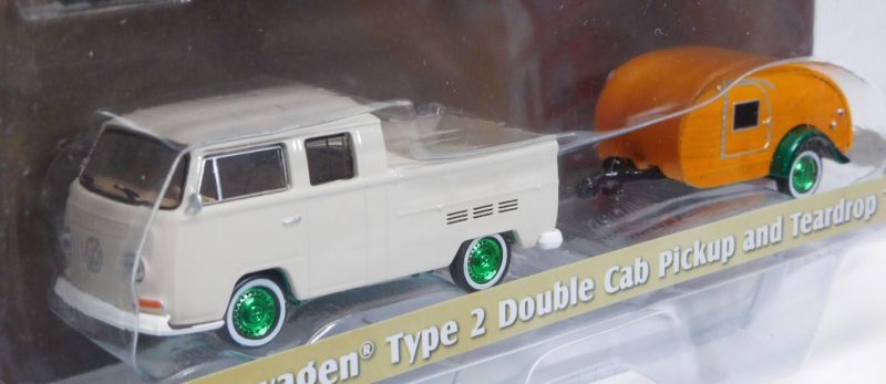 画像: 2017 GREENLIGHT - HITCH & TOW S10 【1968 VOLKSWAGEN TYPE 2 DOUBLE CAB PICKUP AND TEARDROP TRAILER】 CREAM-ORANGE/RR (GREEN MACHINE)