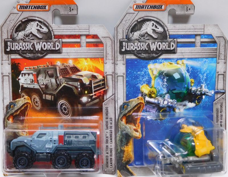 画像: 2018 MATCHBOX  【"JURASSIC WORLD" 5種セット】  GYROSPERE/'14 MERCEDES-BENZ G 550/'10 TEXTRON TIGER/ARMORED ACTION TRUCK/DEEP-DIVE SUBMARINE