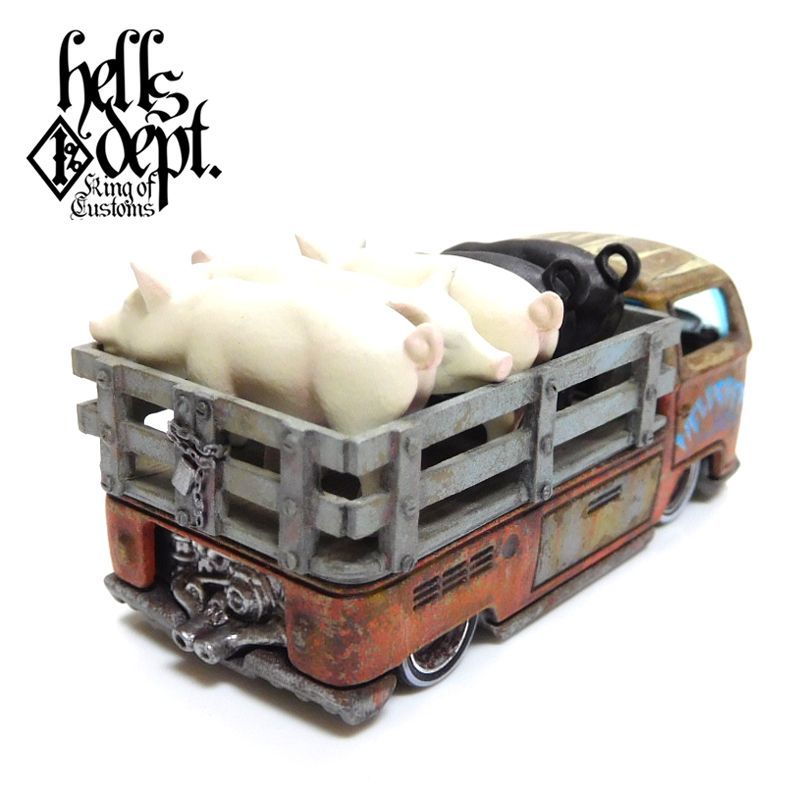 画像: HELLS DEPT 2019 - カツヌマ製作所 x  LOWERED B'STYLE【VOLKSWAGEN T2 "PIG UP" (カスタム完成品)】サビ-ORANGE/RR（送料サービス適用外）