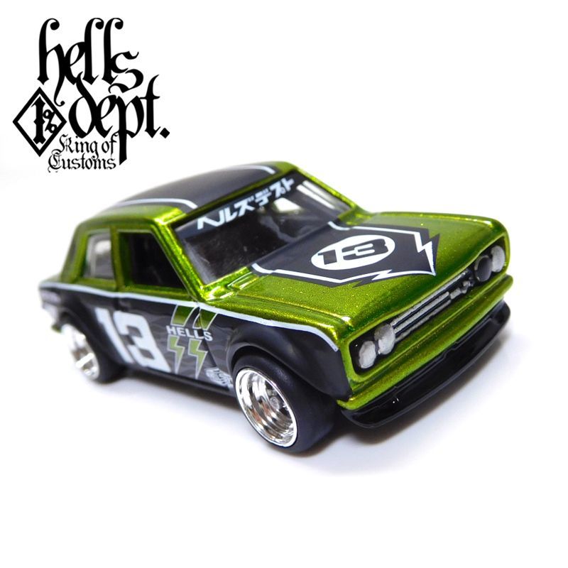 画像: HELLS DEPT 2019 【"HELLS DEPT 9th ANNIVERSARY MODEL Vol.5" DATSUN 510 (カスタム完成品)(20台限定）】MET.GREEN/RR（送料サービス適用外）