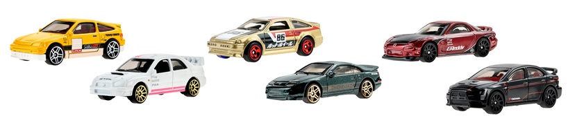 画像: 【HW ジャパニーズ カーカルチャー マルチパック】'88 ホンダ CR-X/'95 マツダ RX-7/三菱 2008 ランサーレボリューション/日産 300ZX ツインターボ/スバル インプレッサ WRX/トヨタAE-86 カローラ（予約不可）