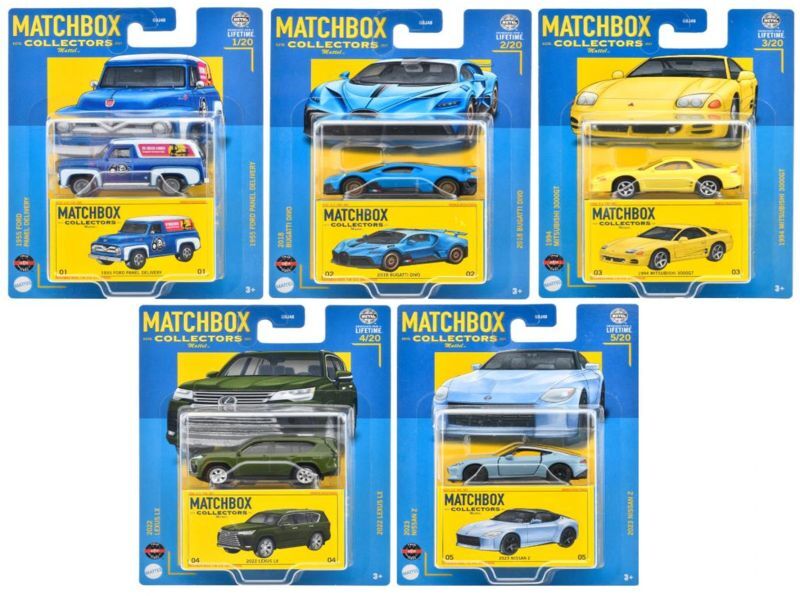 画像: 2024 MATCHBOX COLLECTORS【"V"アソート 8個入り】1955 フォード パネル デリバリー/2018 ブガッティ ディーヴォ/1994 三菱 3000GT/2022 レクサス LX/2023 日産 Z (2024年1月下旬入荷予定）