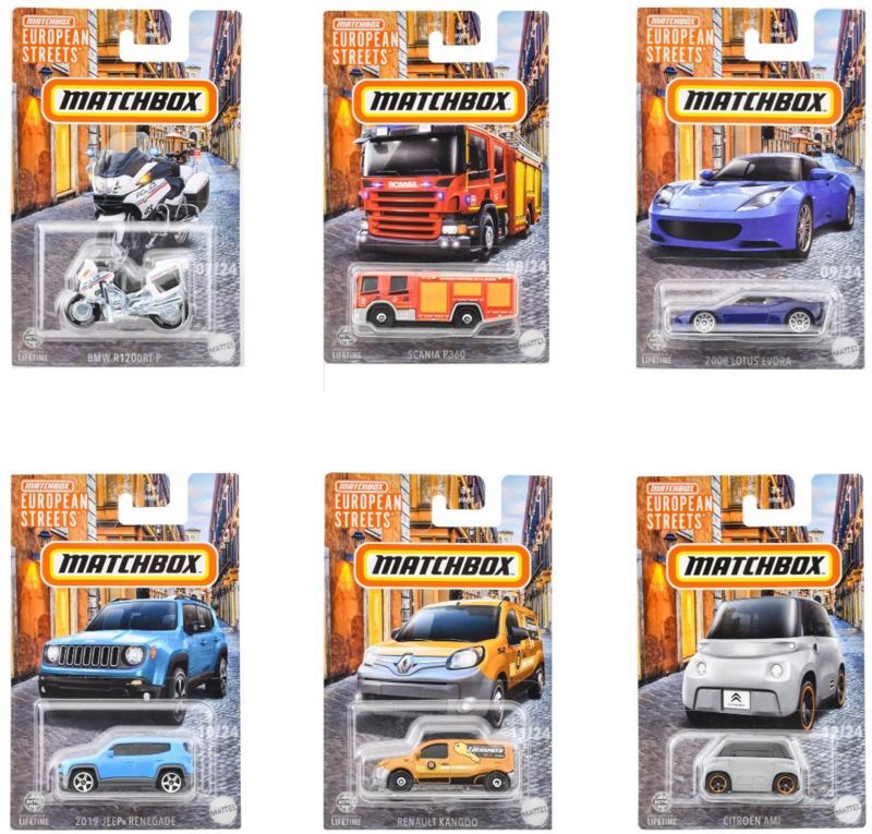 画像: 【仮予約】PRE-ORDER - 2024 MATCHBOX【ベスト・オブ・ヨーロッパ アソート - ヨーロピアン ストリート - (10個入り)】BMW R1200RT-P/スカニア P360/2008 ロータス エヴォーラ/2019 ジープ レネゲード/ルノー カングー/シトロエン アミ (2024年4月下旬入荷予定）