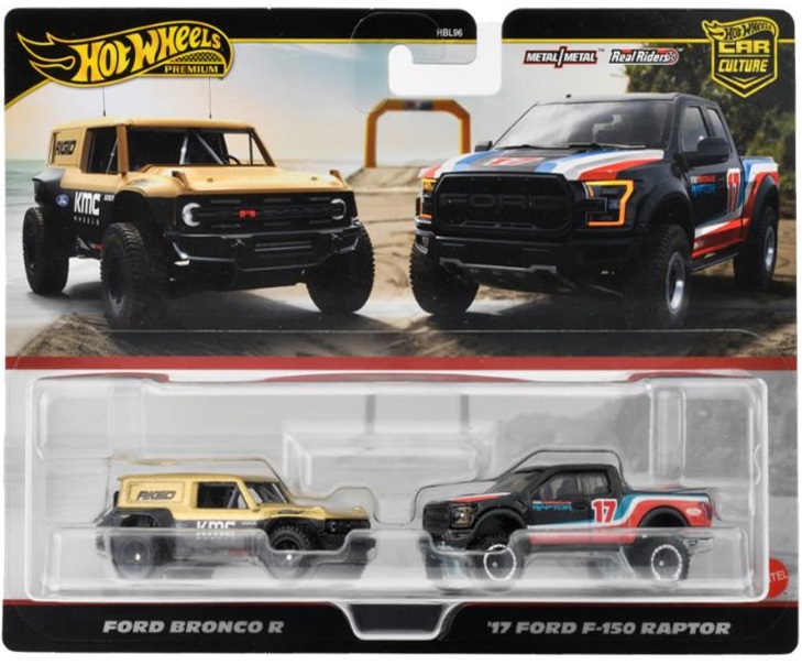 画像1: 2024 HW CAR CULTURE "PREMIUM 2PACK" 【フォード ブロンコ R/ ’17フォード F-150 ラプター】LT.BROWN-BLACK/RR