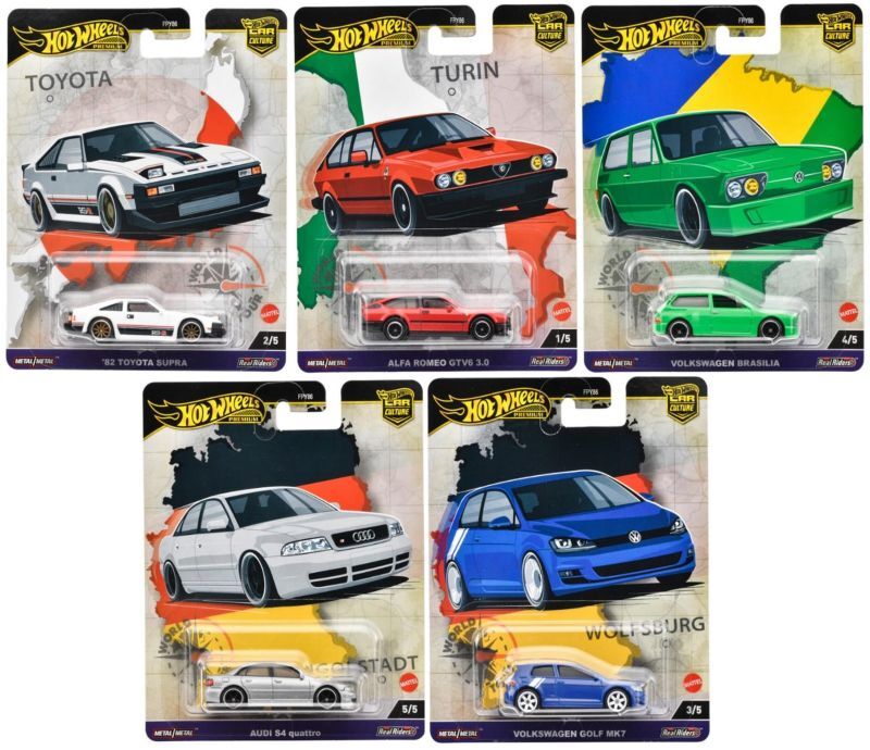 画像: 【仮予約】PRE-ORDER - 2024 HW CAR CULTURE 【ワールドツアー 5種セット】'82 トヨタ スープラ/アルファロメオ GTV6 3.0/フォルクスワーゲン ブラジリア/アウディ S4 クワトロ/フォルクスワーゲン ゴルフ Mk7 (2024年7月下旬入荷予定)